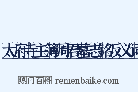 太府寺主簿周君墓志铭反义词是什么意思的图片